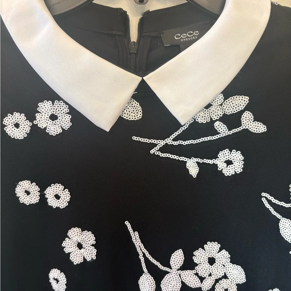 bebe Black and White Floral Mini Dress - Picture 3 of 10